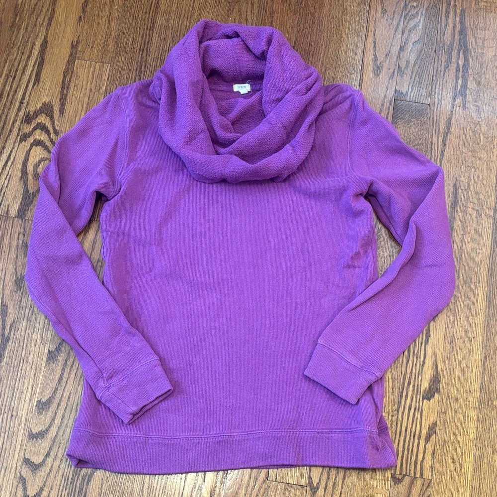 J. Crew Purple Cowl Neck Sweater